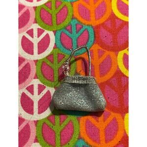 Bratz Doll silver metallic glitter purse (Strap coming loose)